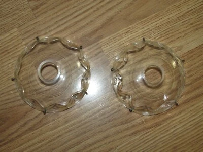 $13 • Buy Vintage Lot 2 Clear GLASS Chandelier Boudoir LAMP PARTS 4  BOBECHE 5 Hooks Pins