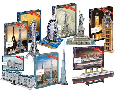 3D Puzzles Models Empire State Building Space Shuttle Eiffel Tower Of London • £10.97