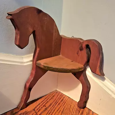 Handcrafted Wood Horse Corner Shelf With Mounts • $49