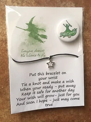 Wicked The Musical Inspired Wish Bracelet And Badge Set • £3.55