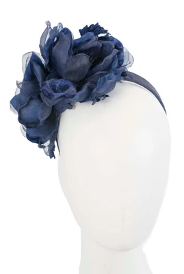 $129.95 • Buy Navy Silk Flower Fascinator Headband Fillies Collection Made In Australia