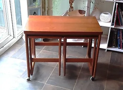 Mid-Century McIntosh Triform Metamorphic Nest Of Tables And Trolley In Teak • £215