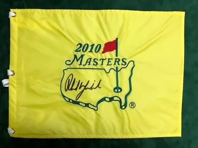 Phil MICKELSON SIGNED AUTOGRAPH AFTAL COA 2010 Masters Golf Flag US WINNER   • $631.46