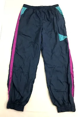 Vintage 80's 90's Retro Blue Shell Suit Sport Bottoms Medium 30  - 32  • £14.95