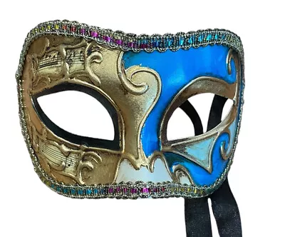 Venetian Masquerade Mardi Gras Face Mask Theater Sheet Music Ribbon Tie • $21.99