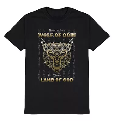Wolf Of Odin Lamb Of God T-Shirt Mens Viking Valhalla Organic Cotton Gift Top • £8.99