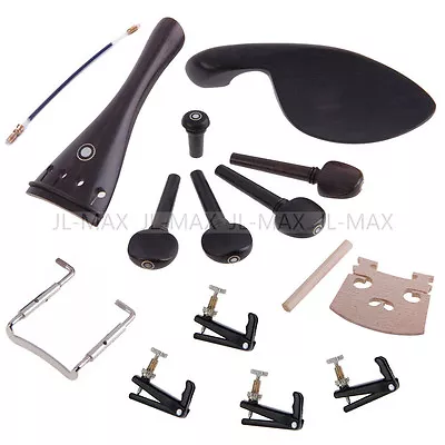 Set Ebony Wood 4/4 Violin Parts Violin Accessories 14pcs • $14.26