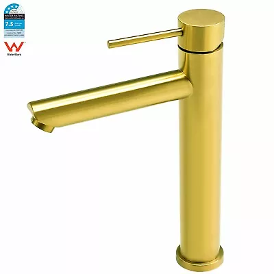 WELS Round Tall Basin Mixer Bathroom Vanity Sink Tap Swivel Faucet Brushed Gold • $99