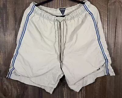 VINTAGE Abercrombie & Fitch Shorts Mens Sz S Light Gray Lined Gym Issue Swim Y2K • $16.86