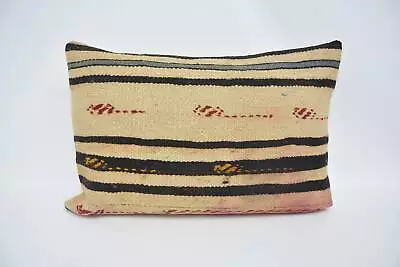 Pillow For Couch Gift Pillow Vintage Kilim Pillow 16 X24  Beige Cushion • $8.16