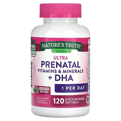 Ultra Prenatal Vitamins & Minerals + DHA 120 Quick Release Softgels • $23.90