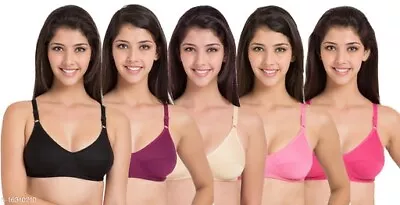 Bra Pack Of 5 Bra Sets Women's Bras Non Padded Bra Girls Non Wired Push Up Bra • $33.89