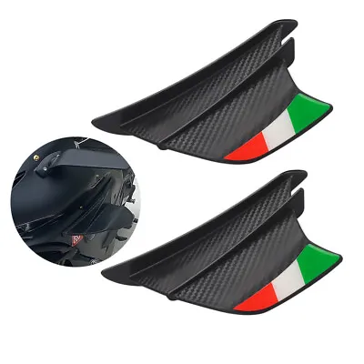 2PCS Motorcycle Matte Carbon Fiber Side Winglets Wing Kit Spoiler Air Deflector • $27.80