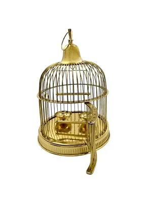 Birdcage Brass Large Dome With Feeders And Swing Vintage Decor Bird Lover Gift • $445