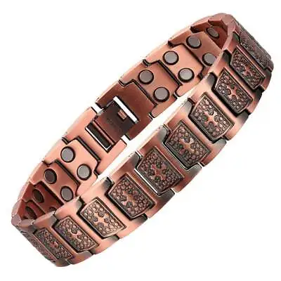 Gentlemens Copper Cross Link Magnetic Bracelet Pure Copper Mens Bracelet • £28