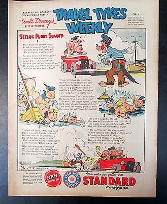 1939 Disney TRAVEL TYKES WEEKLY #7 Standard Oil Premium.  Higher Grade • $64.99