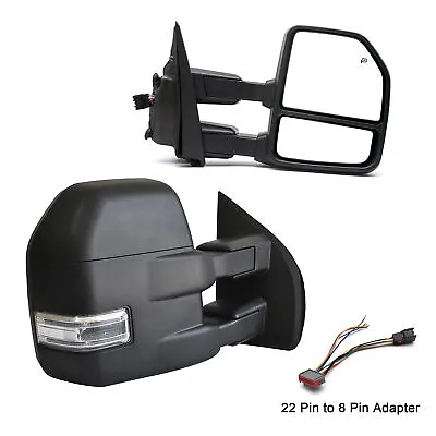 Pair Towing Mirrors For 2015-2020 Ford F-150 Pickup Power Heated Signal Sensor • $205.28