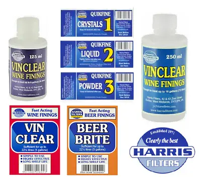 Harris Finings Crystals Liquid Powder Sanitiser  Beer Cider Wine Homebrew P&P UK • £7.25