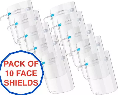 10 X Clear Face Shield With Glasses Anti Fog Anti-saliva Safety Visor Goggles UK • £4.99