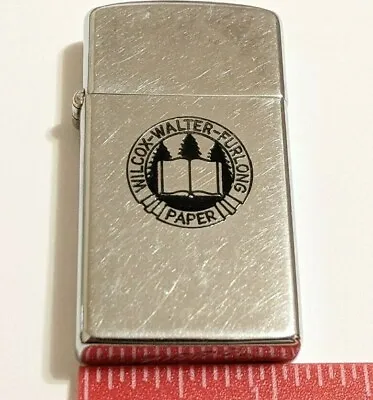 Vintage Slim Zippo Lighter Wilcox-walter Furlong Paper • $106.81