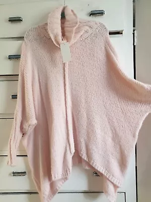 £22 • Buy BNWT Lagenlook Baby Pink Cuddly Long Roll Neck Jumper One Size