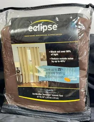 Eclipse Noise Reducing Blackout Window Curtain Panel Brown Color 42  X 95  • $4.95