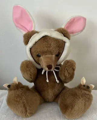 VTG 1984 Gordon Fraser Schmid Jointed Musical Teddy Bear Bunny 14  Plush WORKS! • $18