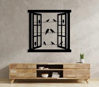 Birds In The Window Birds Metal Wall Art Extra Large Wall Art Bird Wall Decor • $184.90