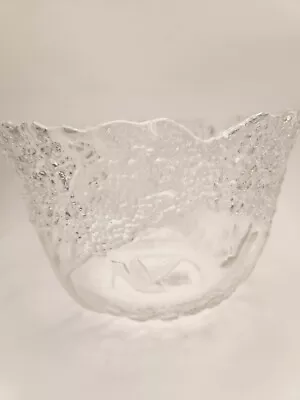 Mikasa Home Beautiful Woodland Raised Crystal Glass Bowl Trees Love Birds  • $19