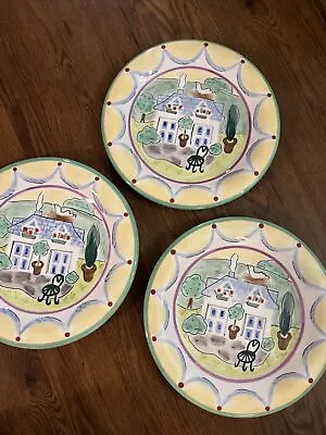 11  Ma Maison To The Market Majolica Dinner Plate Lot 3 Retired Bird House Home • $68