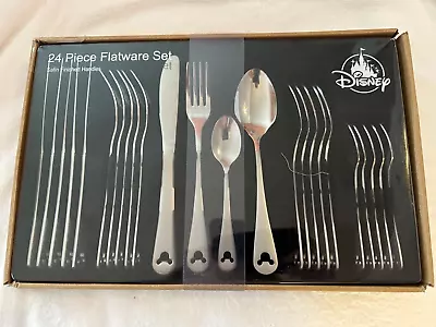 Disney Parks 24 Piece Flatware Set Icon Mickey Mouse Silverware Finish NEW • $88