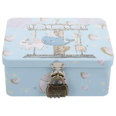 Metal Box With Combination Lock Money Box Decorative Storage Box Jewelry Case • £12.89