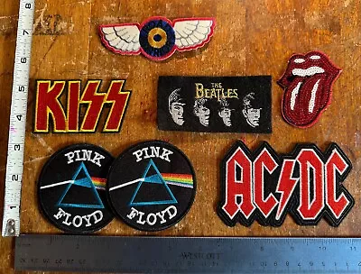 LOT OF 7 Rock & Roll Iron On Patches Stones Beatles AC/DC Pink Floyd KISS • $19.99