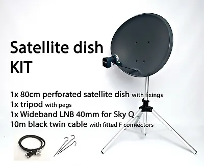 Sky Satellite 80cm Zone 2 Dish Q LNB Tripod Camping Caravan Touring Freesat KIT  • £79.99