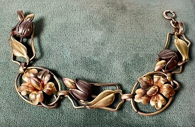 Vintage Carl Art 1/20 - 12K Gold Filled Flower Bracelet • $34.99