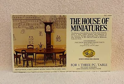 The House Of Miniatures: Hepplewhite 3 Piece Dining Room Table; No. 40006 • $9.99