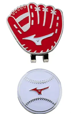 Mizuno Japan Golf Ball Cap Clip Marker Baseball Glove 5LJD192200 Red • $23.39