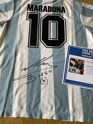 Diego Maradona Autographed Jersey Fifa World Cup Icons Collection COA • $6433.36