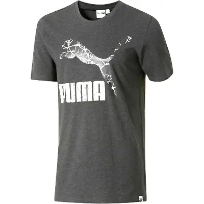Puma Cat Logo Short Sleeve T Shirt Men's Medium (Gray) • $26.67