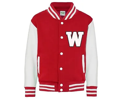 £22.95 • Buy Adults  W  Red & White Letterman Varsity Jacket Printed Initial College Baseball