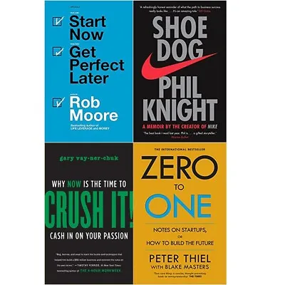$45.37 • Buy Start Now. Get Perfect Later, Shoe Dog, Crush It!, Zero To One 4 Books Set NEW