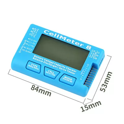 RC CellMeter 8 Digital Battery Capacity Checker Balance Discharger Servo Tester • $14.35