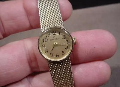 Vintage Ladies 14kgf 17 Jewel Manual Wind Omega Bracelet Wrist Watch Runs Look • $65