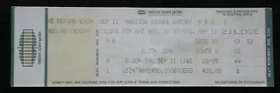 ELTON JOHN 1986 Full Ticket  Madison Square Garden NY Excellent Condition • $15