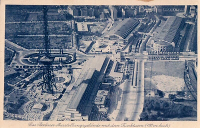 £4.20 • Buy Postcard Berlin Exhibition Grounds With Radio Tower, Measuring Halls Aerial Picture 1929