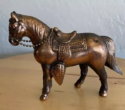 Bronze Horse Vintage 1950's-60's Pot Metal Western Horse Copper Color USA 4”x5” • $20