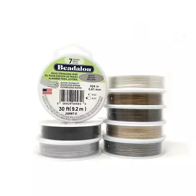 Beadalon 7 Strand Beading Stringing Wire Stainless Steel Choice Of Colours Sizes • £6.55