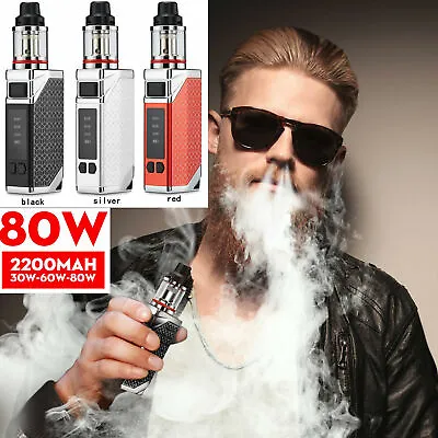 Electronic Cigarette Vape Pen E Cig Box Mod Shisha Tank Kit 80W 2200mah Battery • £19.95