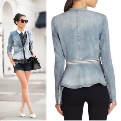 Rebecca Taylor Denim Flare Jacket With Zipper Accents / SZ 4 • $65