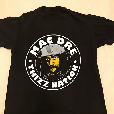 Vintage Mac Dre Thizz Short Sleeve Cotton Black Full Size Unisex Shirt AA892 • $23.04